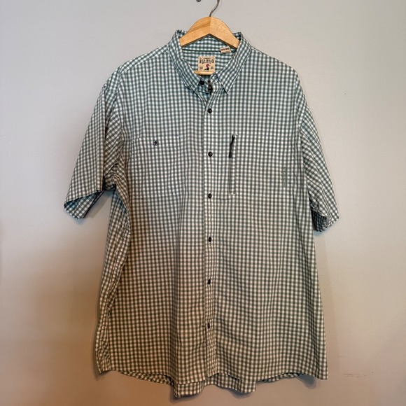 Redhead Brand Co. Other - Redhead Mens Green Gingham Short Sleeve Button Down Utility Shirt Size XXL
